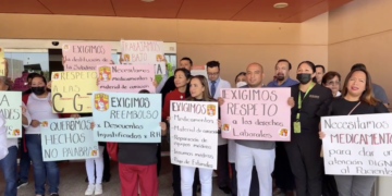 Protesta en Hospital Especialidades por falta de insumos y pagos